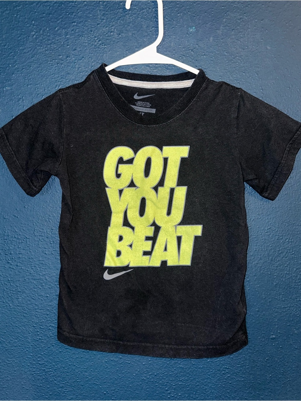 Nike Black Short Sleeve Tee with Neon Yellow Graphic